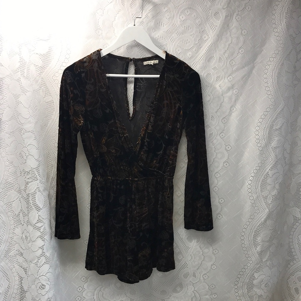 Charlotte Russe Velour Romper - Picture 2 of 8